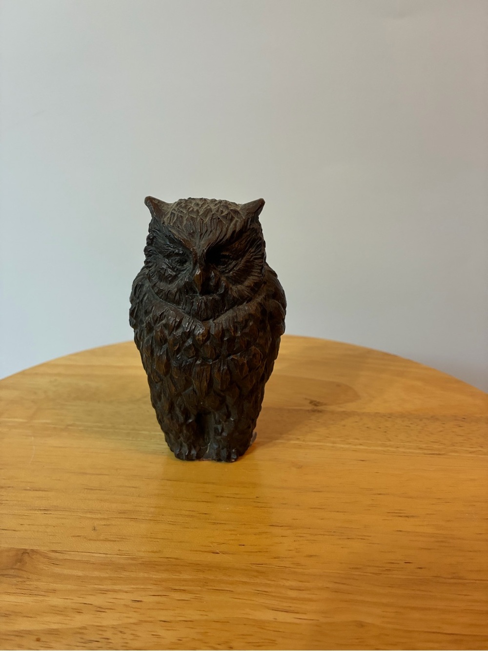 Source Unknown Dark Brown Owl Figurine - Carved Home Accent